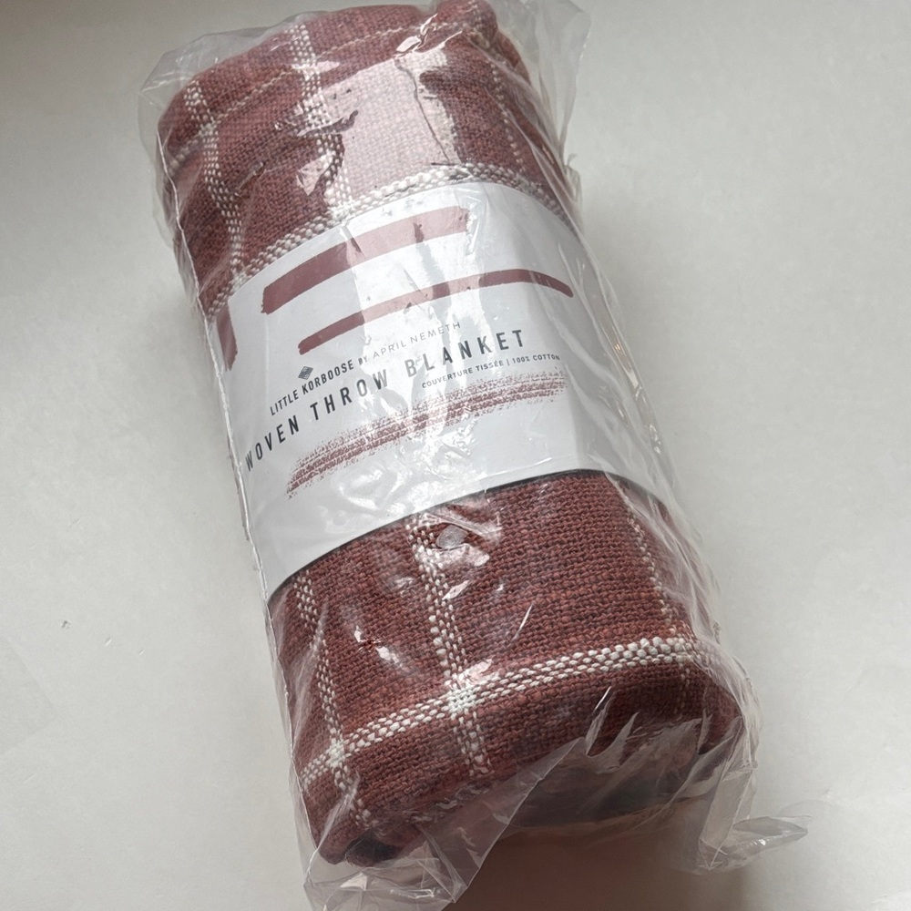 Little Korboose 100% Cotton Woven Throw Blanket 50" x 60" by April‎ Nemeth Rust